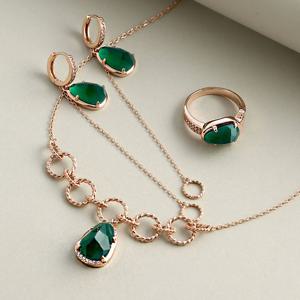 [비앤비골드] 18K볼륨그린오닉스세트(반지귀걸이목걸이)JNS28477