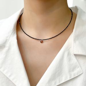 오팔하우스 14k 블랙스피넬 코인 쵸크 목걸이 OPGDN7804