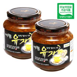 에덴 고흥유자차(유기설탕) (1kg x 2병) 유자청