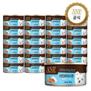ANF 캔 강아지 습식캔 간식 치킨라이스 95g 24개