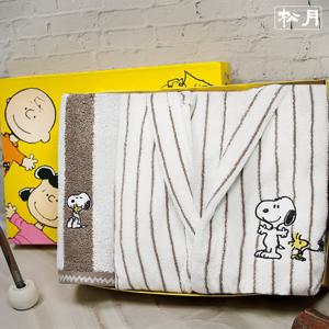 [송월타올] 스누피 어린이 샤워가운&스트라이프 수건 선물세트(