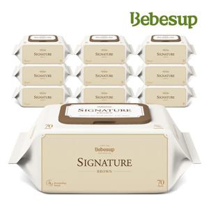 아기물티슈 시그니처 브라운 70매 캡 10팩