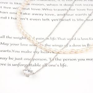 큐 몬드s 천연 담수 진주 목걸이 (R063000N)