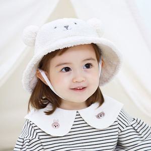 [조이멀티]양털 방울방울 베어 아동 벙거지모자(50-52) 204567