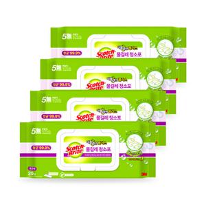 3M 물걸레 청소포 더블액션 플러스 표준형 20매 x 4개