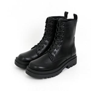 [신난다슈]워커 스퀘어토 하이탑 여성 군화 4cm 키높이 통굽 부츠 TMZ200535 블랙