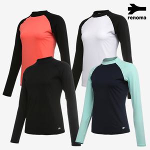 [레노마수영복]여성 비치 심플서프 라운드 래쉬가드 TOP_RN-TS20907SC