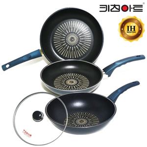 키친아트 까사 티타늄 인덕션 후라이팬3종24+30+30궁(커버)