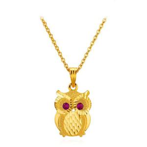[한국금다이아몬드] 여자 순금 목걸이 디아 부엉이 24K 18.75g 18K장식