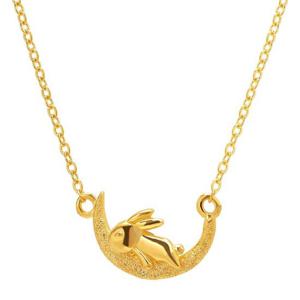 [한국금다이아몬드] 여자 순금 목걸이 체인 달빛 토끼 24K 3.75g 18K장식