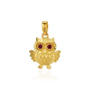 [한국금다이아몬드] 여자 순금 펜던트 루비 날개 부엉이 24K 3.75g 팬던트