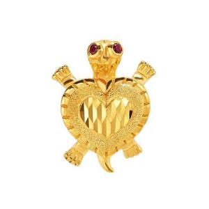 [한국금다이아몬드] 여자 순금 펜던트 행운 하트 거북이 24K 3.75g 팬던트