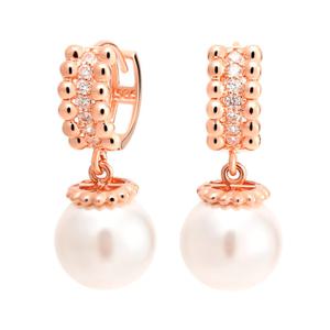 [비앤비골드] 14K 볼체인 딸랑이 핵진주 원터치 귀걸이 한쌍 PNE29642