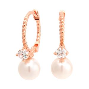 [비앤비골드] 14K 꼬임 링 핵진주 원터치 귀걸이 한쌍 PNE29640