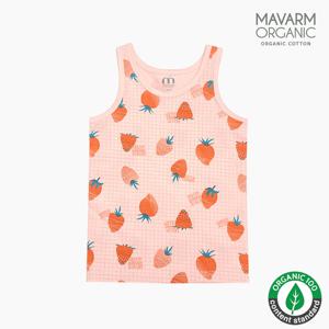 마밤오가닉 면스판 아동속옷 여아동런닝 미니체크베리