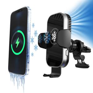 테크진 레알 쿨링팬 냉각판 차량용 고속무선충전거치대 제트폴드