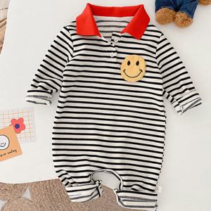 [조이멀티]레드 카라 스마일 긴팔 아동 우주복204582