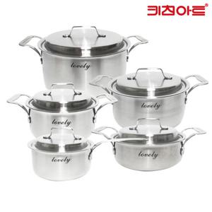 키친아트 러블리 IH인덕션 통3중냄비5종16+18+20+24+18전골
