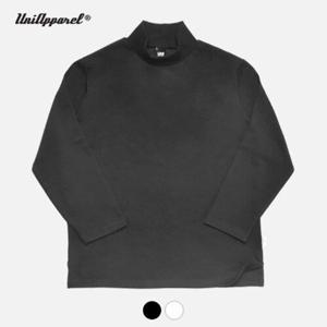 [유니어패럴]더블코튼 하프넥 롱슬립 블랙