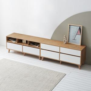 [케이컴퍼니] 이음2단2400거실장세트 / K2400-2S-IN-6C