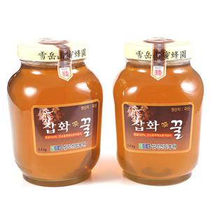 [설악산허니팜] 야생화(잡화꿀)세트 (2.4kgx2병)  꽃꿀100%
