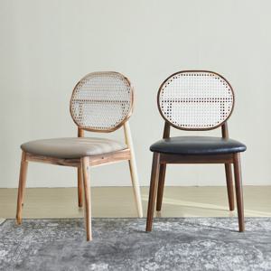 베스트리빙 차드 인테리어 카페 라탄 원목 식탁 의자 1개