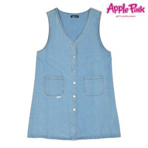 [애플핑크]앞 오픈 데님 원피스 (APC0Q102GS)