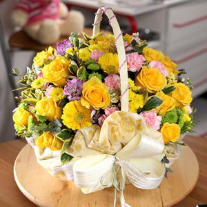 [서울/수도권일부] 데이지(옐로우)[꽃배달 꽃바구니]