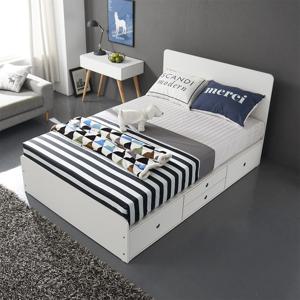 [케이컴퍼니] 이음일반헤드 더블 서랍침대세트3(독립포켓 40T토