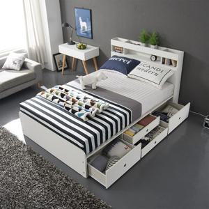 [케이컴퍼니] 이음수납헤드 더블 서랍침대세트2(독립포켓매트리