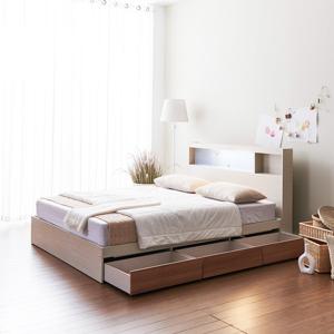 우아미가구 모노 밀크 C타입 LED 3서랍 슈퍼싱글 침대프레임 FO5150