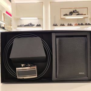 금강제화 랜드로바 남성 SHOWA9004MREGF1 블랙 지갑 벨트 세트