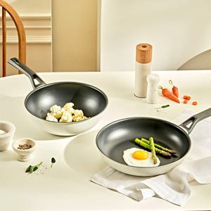 글라스락 셰프토프 델리스 화이트 IH 프라이팬 & 궁중팬 세트