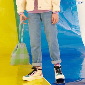 [오션스카이] [썸머팬츠]여아 밴드형 워싱 슬림 에어진 팬츠-BBJG2354C0D