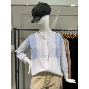 [르니앤맥코이] 노카라 스트라이프 셔츠 (MJ04BL508HJJ)