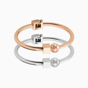 [스텐레스 스틸] 볼 앤 큐브 팔찌 (W)