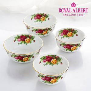 [로얄알버트]황실장미 2인 한식기 4P 세트(공기2+대접2)