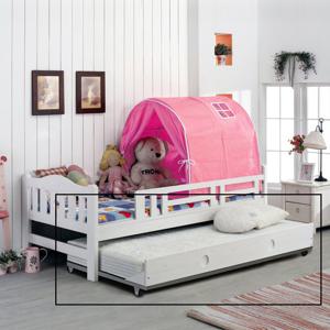 키즈돔 스페이스 원목 싱글 하부침대 워시_견면매트 포함