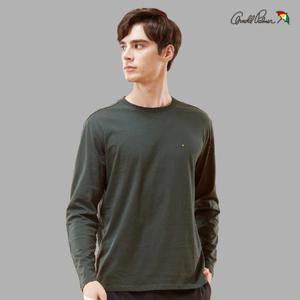 [아놀드파마]아놀드파마 퓨어코튼 남성 라운드 긴팔티셔츠_그린