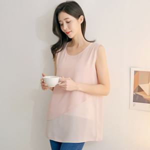 [드리다]드리다 DB21123 여성 여름 이중 쉬폰 나시 민소매 정장