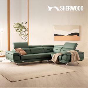 [쉐우드]라미아 6인 코너형 이태리 통가죽 천연면피 소가죽 기능성 소파