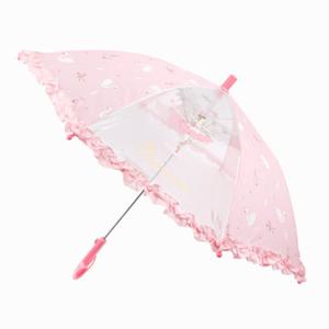 [윙하우스](WH0281) 화이트스완 자동 우산 레이스 투명 장우산