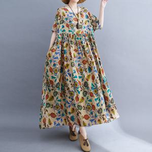 [쿠잉]빅사이즈 롱 원피스 / 에스닉 베지트 - 222269