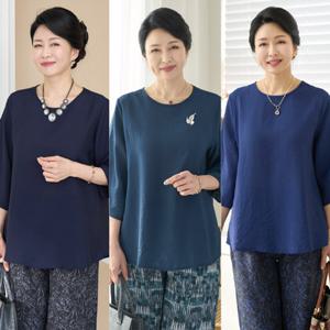 [엄마옷 로즈맘] 비비드7부인견블라우스2