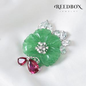 [리드박스] [선물포장] 혼주 한복브로치 비취 작약꽃 루비 나비 브로치