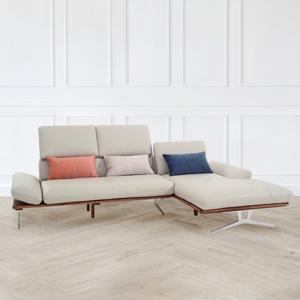 [에보니아] 알비노 이태리 통가죽 원목 프레임 4인용 카우치 쇼