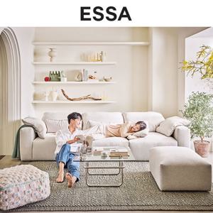 [에싸] 하바나 슬림 4인 르브와 패브릭 소파+스툴