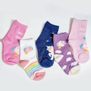 RT 예쁜 유니콘 캐릭터 양말 5족 유아 아동 초등 키즈