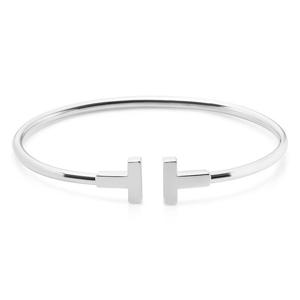 [티파니] 33450842 티파니 T 와이어 S 18K 화이트골드 팔찌