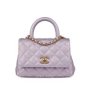 샤넬백 토트 코코핸들 클래식 미니 캐비어 이리데슨트 로즈클리어+엔틱골드